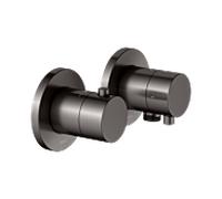 KEUCO EDITION 400 Set de robinetterie thermostatique à encastrer 2 voies avec raccord de flexible, 51553351121, Couleur: noir titane brossé