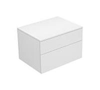 KEUCO EDITION 400 Buffet, 2 tiroirs à casseroles, 700x472x535mm, 31743720000, Corps/Avant: Blanc Struckturlack / Verre truffé brillant