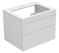 KEUCO EDITION 400 meuble sous-lavabo, avec 1 trou pour robinet, 700x546x535mm, 31571140100, Corps/Avant: Vernis texturé à la truffe / Vernis à la truffe / Brillant de verre à la truffe