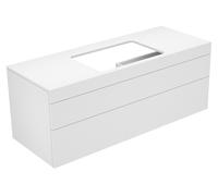 KEUCO EDITION 400 meuble sous-lavabo, pour largeur de lavabo 600mm, sans trou de robinetterie, 1400x546x535mm, 31573150000, Corps/Avant: Laque structurée anthracite / verre satiné anthracite