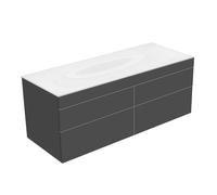 Keuco Edition 400 Meuble sous-lavabo 31562, 4 tiroirs frontaux, 1400 x 546 x 535 mm, Corps/Avant: Laque texturÃ©e anthracite/laque texturÃ©e anthracite/laque texturÃ©e anthracite/laque texturÃ©e anthracite - 31562390000