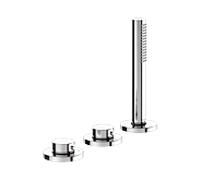 Keuco Edition 400 mitigeur bain 3 trous 51530050500 nickel brossé, montage sur rebord