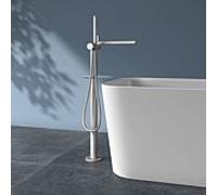 KEUCO Edition 400 mitigeur de bain 51527210100 sur pied, avec flexible de douche et douchette, finition inox