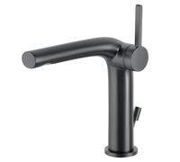 KEUCO Mitigeur monocommande Edition 400 pour lavabo saillie 153 mm avec vidage, chrome noir brossé
