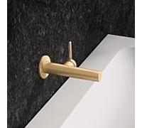 KEUCO EDITION 400 Mitigeur monocommandé pour lavabo, encastré pour montage mural, saillie 165mm, 51516250101, Couleur: Laiton brossé