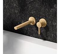 KEUCO Edition 400 mitigeur de lavabo 51516250200 à encastrer, 2 trous, saillie 19,7 cm, laiton brossé