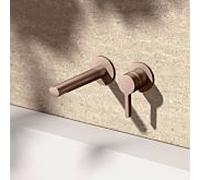 KEUCO Edition 400 mitigeur de lavabo 51516290201 à encastrer, 2 trous, saillie 16,5 cm, or rouge brossé