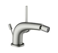 KEUCO EDITION 400 Mitigeur monocommandé pour bidet, saillie 127mm, avec garniture d'écoulement, 51509060000, Couleur: acier inoxydable