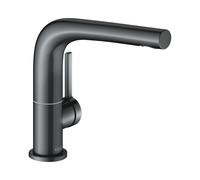 KEUCO EDITION 400 Mitigeur monocommandé pour lavabo 150, pivotant, sans garniture de vidage, 51505130100, Couleur: Chrome noir brossé