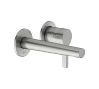 KEUCO EDITION 400 Mitigeur monocommandé pour lavabo, encastré, avec limiteur de température, saillie 165mm, 51516060201, Couleur: acier inoxydable