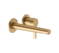 KEUCO EDITION 400 Mitigeur monocommandé pour lavabo, encastré, avec limiteur de température, saillie 197mm, 51516250200, Couleur: Laiton brossé