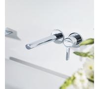 KEUCO EDITION 400 Mitigeur monocommandé pour lavabo, encastré, avec limiteur de température, saillie 243mm, 51516010202, Couleur: Chromé