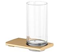 KEUCO EDITION 400 porte-verre, verre cristal véritable, 11550259000, Couleur: Laiton brossé