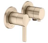 KEUCO EDITION 400 Set mitigeur monocommandé à encastrer 2 voies avec raccord de flexible, 51551031121, Couleur: Bronze brossé