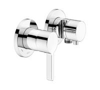 KEUCO EDITION 400 Set de mitigeur monocommande encastré 2 voies avec raccord de flexible et support de douche, 51551011221, Couleur: Chromé