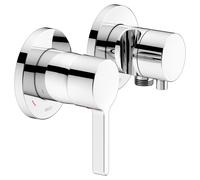 KEUCO EDITION 400 Set de mitigeur monocommande encastré 2 voies avec raccord de flexible et support de douche, 51551011221, Couleur: Chromé