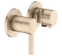 KEUCO EDITION 400 Set de mitigeur monocommande encastré 2 voies avec raccord de flexible et support de douche, 51551031221, Couleur: Bronze brossé