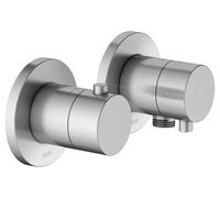 KEUCO EDITION 400 Set de robinetterie thermostatique à encastrer 2 voies avec raccord de flexible, 51553211121, Couleur: acier inoxydable