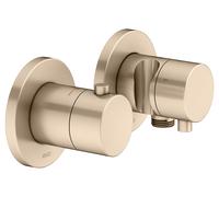 KEUCO EDITION 400 Set de robinetterie thermostatique à encastrer 3 voies avec raccord de flexible et support de douche, 51553031231, Couleur: Bronze brossé
