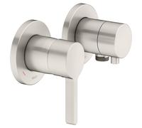 KEUCO EDITION 400 Set mitigeur monocommandé à encastrer 2 voies avec raccord de flexible, 51551051121, Couleur: nickel brossé