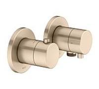 KEUCO EDITION 400 Set de robinetterie thermostatique à encastrer 2 voies avec raccord de flexible, 51553031121, Couleur: Bronze brossé