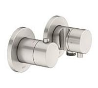 Keuco Edition 400 thermostat de douche 51553051221 nickel brossé, pour 2 Verbraucher , avec coude mural et support de douche