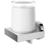 Keuco Edition 90 Distributeur de Savon avec gobelet, 180 ML, métal chromé | Fabriqué en Allemagne, rechargeable, avec vis et chevilles, distributeur de savon liquide pour percer