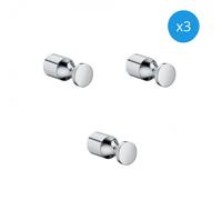 Keuco Elegance Lot de 3 crochets en métal, fixation murale, Chrome (11614010000-SET3)