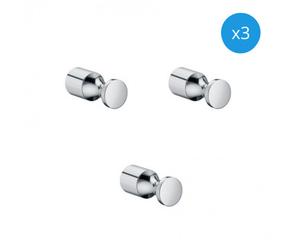 Keuco Elegance Lot de 3 crochets en métal, fixation murale, Chrome (11614010000-SET3)