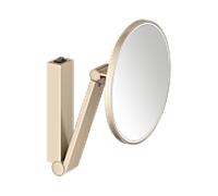 Keuco iLook_move miroir cosmétique 17612039006 beleuchtet , Ø 212 mm, bronze brossé, guide-câble beleuchtet