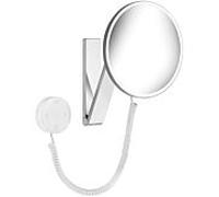 Keuco iLook_move miroir cosmétique 17612079000 beleuchtet , Ø 212 mm, câble spiralé, finition inox, transformateur UP
