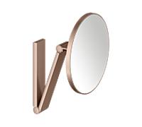 KEUCO iLook_move, Miroir de soins de beauté, sans éclairage, rond, montage mural, 17612290000, Couleur: rouge or brossÃ©