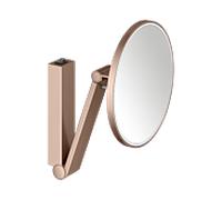 KEUCO iLook_move Miroir de soins de beauté, éclairé, rond, avec interrupteur à bascule, 1 couleur de lumière, 17612299004, Couleur: rouge or brossÃ©