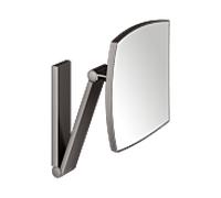 KEUCO iLook_move miroir cosmétique 17613350000 carré, grossissement 5x, modèle mural, noir titane brossé
