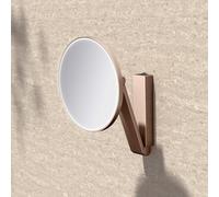 KEUCO iLook_move Miroir de soins de beauté, éclairé, rond, avec interrupteur à bascule, 1 couleur de lumière, 17612299004, Couleur: rouge or brossÃ©