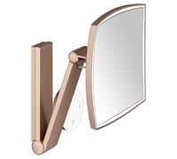 KEUCO iLook_move Miroir de soins de beauté, éclairé, angulaire, couleur de lumière réglable sur plusieurs niveaux, panneau de commande en verre, 17613299002, Couleur: rouge or brossé