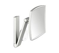 KEUCO iLook_move Miroir de soins de beauté, éclairé, angulaire, couleur de lumière réglable sur plusieurs niveaux, panneau de commande en verre, 17613069002, Couleur: Finition en acier inoxydable