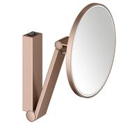 KEUCO iLook_move Miroir de soins de beauté, éclairé, rond, avec interrupteur à bascule, 1 couleur de lumière, 17612299004, Couleur: rouge or brossÃ©