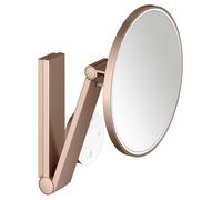 KEUCO iLook_move miroir cosmétique 17612299002 rond, grossissement 5x, beleuchtet , avec panneau de commande, modèle mural, or rose brossé