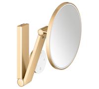 KEUCO iLook_move Miroir de soins de beauté, éclairé, rond, couleur de lumière réglable à plusieurs niveaux, panneau de commande en verre, 17612259002, Couleur: laiton / laiton brossé