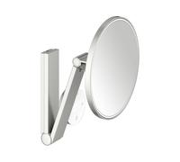 KEUCO iLook_move Miroir de soins de beauté, éclairé, rond, couleur de lumière réglable à plusieurs niveaux, panneau de commande en verre, 17612069002, Couleur: Finition en acier inoxydable
