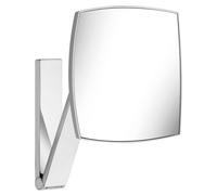 KEUCO iLook_move Miroir de soins de beauté, sans éclairage, angulaire, montage mural, 17613050000, Couleur: nickel brossé