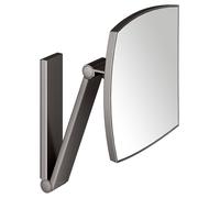 KEUCO iLook_move Miroir de soins de beauté, sans éclairage, angulaire, montage mural, 17613350000, Couleur: noir titane brossé