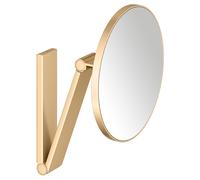 KEUCO iLook_move, Miroir de soins de beauté, sans éclairage, rond, montage mural, 17612250000, Couleur: Laiton brossé