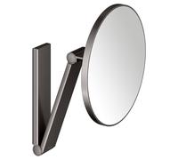 KEUCO iLook_move, Miroir de soins de beauté, sans éclairage, rond, montage mural, 17612350000, Couleur: noir titane brossé