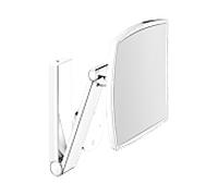 Keuco iLook_move Miroirs cosmétiques 17613079006 beleuchtet , 200 x 200 mm, Inox match4, guide-câble dissimulé