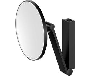 Keuco iLook_Move Miroirs grossissants avec éclairage, Ronds, Ø20 cm, Noir | Grossissement 5 fois, avec interrupteur aller-retour, encastré, Made in Germany