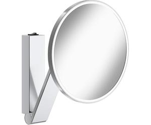 Keuco iLook_Move Miroirs grossissants avec éclairage, Ronds, Ø20cm, chromés | Grossissement 5 fois, avec interrupteur aller-retour, encastré, Made in Germany