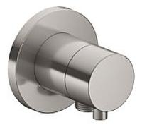 Keuco Ixmo 59549051101 Robinet d'arrêt et inverseur à 3 voies dissimulé, raccord de tuyau, poignée Comfort Select , rond, nickel brossé