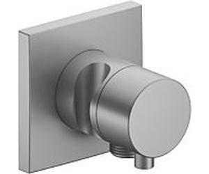 Keuco Ixmo 59549171202 Vanne d'arrêt et de dérivation dissimulée à 3 voies, support de douche, poignée Comfort , carré, finition aluminium